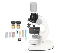 Generic Kit de Microscopio LED para Niños, Juguete Educativo con Aumento de 1200X para Exploración Científica, Material Plástico, Regalo para Niños (White)
