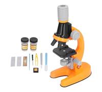 Generic Kit de Microscopio LED para Niños, Juguete Educativo con Aumento de 1200X para Exploración Científica, Material Plástico, Regalo para Niños (Orange)