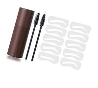 Generic Kit de Modelado de Plantilla de Cejas, Kit de Maquillaje de Sello de Cejas Impermeable con 2 Cepillos a Prueba de Sudor y Ahorro de Energía para Uso en Viajes (BROWN)