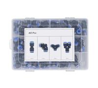 Generic Kit de Montaje Neumático 40 Piezas Empuje de Alta Durabilidad para Conectar Accesorios para Tubo de Aire 5/16 Pulgadas Compatible con PU Nylon PE