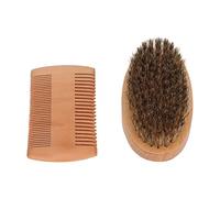 Generic Kit de Peine y Cepillo para el Cuidado de la Barba, Juego Duradero para el Cuidado de la Barba para Hombres, Tamaño Portátil para Viajeros, Madera