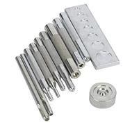 Generic Kit de Perforación de Cuero Duradero, Accesorios de Herramientas de Instalación para Proyectos de Bricolaje, Reparaciones - Material de Acero de para Jeans, Ropa, Bolsos - Base Completa 7