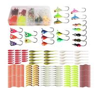 Generic Kit de Plantillas de Pesca en Hielo, 160 Uds., para Walleye Crappie, Panfish, Perca, Trucha, Bluegill, Northern Pike, Señuelos de Pesca de Invierno, Cebos Blandos, Juego de Iniciación (160