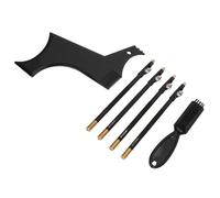 Generic Kit de Plantillas Moldeadoras de Barba, Herramienta de Peinado de Barba Autorecortada para Hombres, Materiales Seguros y de Calidad para una Apariencia Elegante, ABS, Pelo de Nailon (BLACK)