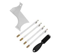 Generic Kit de Plantillas para Moldear Barba con Materiales de Calidad, 4 Lápices de Barbero, Diseño Compacto y Portátil para Hombres con Estilo (WHITE)