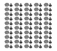 Generic Kit de Remaches Hexagonales, Elegante Plata Antigua para Reparación Artesanal de Cuero, 50 Juegos de Cabeza Redonda de 10mm