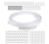 Generic Kit de riel flexible para cortina flexible, accesorios de montaje en techo viene con riel, rodillo, accesorios de instalación para divisor de habitación, ventana plana curvada, furgoneta, RV