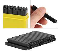Generic Kit de Sellos Metálicos de Acero Al Carbono de 3 Mm, Perforadores de Letras y Números Versátiles para Joyería y Arte en Cuero Madera, 60 Mm de Longitud, Incluye Estuche de Almacenamiento