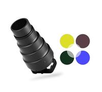 Generic Kit de Snoot Cónico de Aleación de Aluminio Efecto de Foco Ajustable para Eventos Fotografía de Estudio Incluye Rejilla de Panal y 5 Filtros de Gel de Color