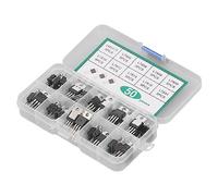 Generic Kit de Surtido de Transistores, Kit de Transistor 3 Regulador Terminal 50pcs 10 Valores Confiables con Cuadro de Almacenamiento para Electrones de Bricolaje