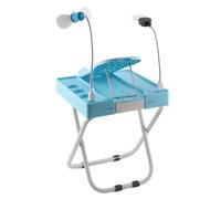 Generic Kit de Taburete Profesional para Reposapiés de Pedicura con Ventilador y Lupa Luminosa, Diseño Plegable para un Fácil Almacenamiento y una Cómoda Experiencia de Pedicura