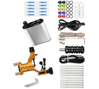Generic Kit de Tatuaje Profesional Motor de Tatuaje Estable y Rotatorio Portátil Mini Máquina de Tatuar de Acero Inoxidable Plateado Suministro Completo para Principiantes Compatible