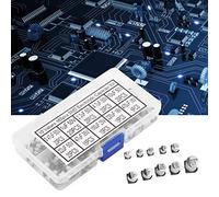 Generic Kit Surtido de Condensadores Electrolíticos de Aluminio de 165 Piezas, Paquete Conveniente y Práctico para Placa Base de Computadora, Perfecto para Entusiastas y Aficionados Al Bricolaje,