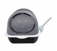 Generic La Caja de para Gatos Cerrada de Diseño Moderno Evita Fugas de Olores, Caja de Cubierta Elegante y Fácil de Limpiar - Ideal para Todos los Gatos - Plástico (Black)