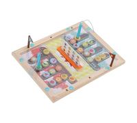 Generic Laberinto de Madera Puzzle Toy Que Mejora la Coordinación Mano-Ojo para Niños Modo Interactivo de Doble Jugador para Niños Niñas 1 Cuerpo Principal, 4 Accesorios, 12 Tarjetas