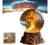 Generic Lámpara de explosión de bomba atómica, luz nocturna de nube de hongo, estilo personalizado, plástico amarillo y material de vidrio, para dormitorio, sala de estar, decoración de oficina