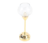 Generic Lámpara de Techo para Casa de Muñecas 1:12, Mini Lámpara de Techo con Pantalla de Cristal de Vientre Redondo Grande de una Sola Cabeza, Diseño Altamente Realista para Mejorar la Casa de (GOLD)