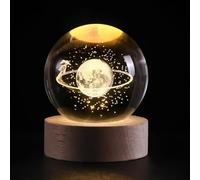 Generic Lámpara Ludosphere, Esfera Ludo, Ludoesfera - Luz Nocturna para Niños, Bola de Cristal de Galaxia 3D con Base LED