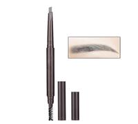 Generic Lápiz de Cejas de Rotación Automática de Doble Extremo con Pincel Lápiz de Cejas Mineral de para Mujeres Uso Profesional y Personal en 3 Colores de Moda (4# gris)