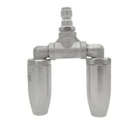 Generic Lavadora a Presión con Punta de Boquilla Doble Turbo para una Potente Limpieza Profunda de Desagües y Exteriores del Hogar, Tolerancia a Altas Temperaturas, Acero Inoxidable de 356 G (SILVER)