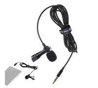 Generic Lavalier Micrófono - Clip - Micrófono de solapa | Micrófono omnidireccional auxiliar de 3,5 mm | Negro | para entrevistas, video, conferencias | Micrófono integrado