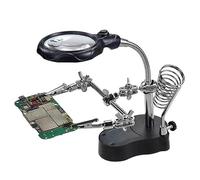 Generic Lente de Aumento de Luz LED Ajustable que Ayuda a la Estación de Soldadura Manual para Reparación de Electrodomésticos, Acero Inoxidable