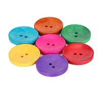 Generic Lindo Juego de Botones de Costura de Madera Multicolor, 150 Piezas en Forma de Cuenco, Botones de 2 Agujeros de 1,2 Pulgadas de Diámetro para Suministros de Manualidades de Ropa DIY