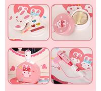Generic Lindo Juego De Tocador con Patrón De Conejo para, Juguete De Simulación, Accesorios De Maquillaje De Madera Seguros para Niñas, Juego De rol De Tocador - Material De Madera (Mesa de