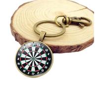 Generic Llavero con colgante de diana de dardos Europa y América Retro Time Gem Items Storage Waist Hanging Deft and Fashion, plata, M