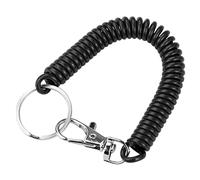 Generic - Llavero en Espiral con Resorte Retráctil | Práctico Soporte para Llavero con Cordón en Espiral para Llaves, Decoración, Negro