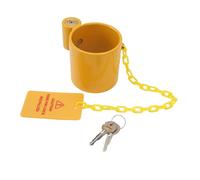 Generic Lock de Alfiler de Acero Rey, Resistencia Resistente Resistente a la Intemperie Resistencia Simple Operación Universal de Quinta Rueda Remolque King Llave con Etiqueta de Precaución