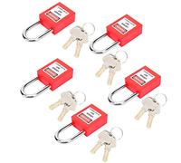 Generic Lockout Lock Candado de Seguridad Duradero para Transporte Logístico de Energía Nuclear, Candado de Nailon PA de Acero de 38 Mm - Paquete de 5 (rojo)