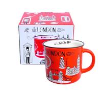 Generic London Elegance Retro Taza de café/té recuerdo icónico paisaje urbano diseño hogar cocina oficina, caja de regalo decorativa - Reino Unido Inglaterra Londres recuerdo, NWHR0092