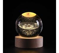Generic Ludosphere - Lámpara de Esfera Ludo, Luz Nocturna para Niños, Bola de Cristal de Galaxia 3D con Base LED Colorida