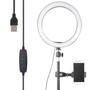 Generic Luz Circular LED Regulable de 10 Pulgadas con Trípode y Clips para Teléfono para Transmisión en Vivo de Maquillaje y Selfies