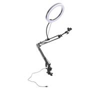 Generic Luz de Anillo, Iluminación de Anillo de Escritorio Luz de de sobre la Cabeza de de con Soporte con Soporte de Teléfono 4.5cm Espesor Máximo de la Abrazadera para la Transmisión en Vivo de