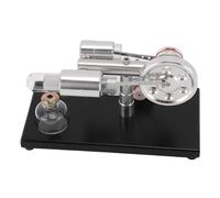 Generic Luz LED Colorida Modelo de Motor Stirling Material Duradero para Niños Proyecto de Ciencia y Aprendizaje Físico Placa Base CNC Aleación de Aluminio Vidrio Madera de Pino