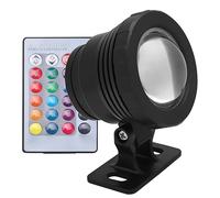 Generic Luz Subacuática LED RGB Impermeable para Fuente de Paisaje, Foco de Jardín, Alta Eficiencia, Control Remoto para Parque, Césped, Rocalla, Camino (Aluminio Recubierto de plástico Negro)