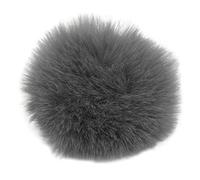 Generic Manguito de Viento con Micrófono Lavalier de Piel Artificial, Clip Peludo Suave en el Parabrisas para Uso en Interiores y Exteriores, 1cm de Diámetro (GRAY)