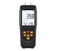 Generic Manómetro Digital de Doble Puerto con 12 Selecciones de Unidades de Medición Máx./Min. Función de Valor Aviso Fácil de Usar para la Industria Química Precisión de Humedad ±5% RH Material ABS