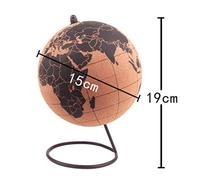 Generic Mapa de Globo Giratorio de Madera de Corcho Impreso con Marco de Metal para Planificación de Viajes Ideal para Decoración de Oficina Globo de Corcho 7,5 * 5,9 Pulgadas (Como se muestra)