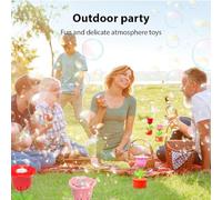 Generic Máquina Automática de Burbujas con Luz de Respiración Colorida Diseño a Prueba de Fugas de 360° Fabricante de Burbujas en Forma de Flor para Fiestas de Cumpleaños para Todas las Edades Rosa