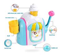 Generic Máquina de Burbujas de Helados, Juguetes de Baño, Fábrica de Conos de Espuma para Niños, Material de Primera Calidad, Juguete para Regalo Fácil de Usar para Niños y Niñas (Blue)