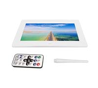 Generic Marco de Fotos Electrónico, 100-240 V Fácil Acceso y Uso Compartido Marco de Fotos Digital de 10 Pulgadas Altavoz Incorporado Blanco 1024x600 para el Hogar (Enchufe Europeo