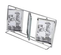 Generic Marco de Fotos Giratorio de 360 Grados de Gran Tamaño para Bodas, Cumpleaños, Navidad, Marco de Fotos Retro para Fiesta Familiar, Hierro de Acero Inoxidable, 14,6 X 3,1 X 7,5 Pulgadas