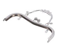 Generic Marco de Metal para Monedero, Cierre de Cierre de Beso en Relieve Retro, Marco de Aleación Ligero y Duradero para Bolsos y Carteras de Bricolaje, 20,5 Cm (Plata B01-029-00550)