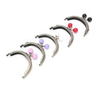 Generic Marco de Monedero, Conjunto de 5 Colores Elegantes, Clip de Bloqueo de Beso en Relieve para Bolsos Artesanales, Bolsos de Noche, Material de Hierro de 8,5 Cm
