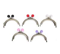 Generic Marco de Monedero, Conjunto de 5 Colores Elegantes, Clip de Bloqueo de Beso en Relieve para Bolsos Artesanales, Bolsos de Noche, Material de Hierro de 8,5 Cm