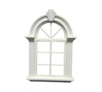 Generic Marco de Ventana en Miniatura Accesorio Decorativo con Diseño Abierto Ornamentales Paneado Definido Material PLA Adecuado para Decoración de Escritorio Estudio Sala Privada, Blanco