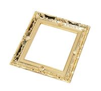 Generic Marco en Miniatura Versátil en Dorado para Modelos de Casas de Muñecas 1:12 Que Mejora la Decoración Realista Artículo Pequeño de Plástico 6,5 X 7,7 X 0, Cm (Marco vacío)